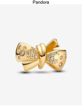 Authentic Sparkling Bow Pandora Charm